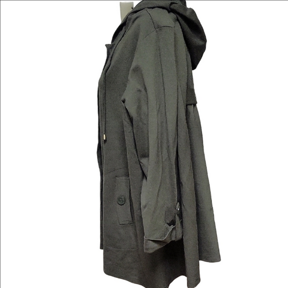 Christian Siriano Green Utility Jacket with Hood 1x - Picture 3 of 7